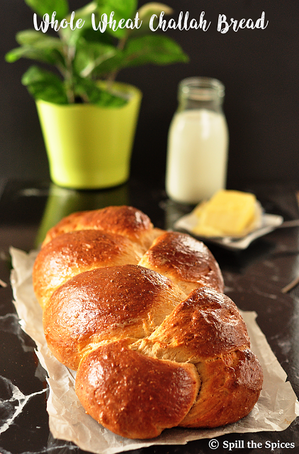Whole Wheat Challah Bread #BreadBakers