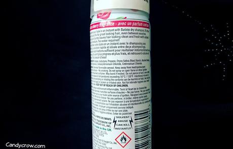 Batiste Dry Shampoo - Cherry Review ingredients