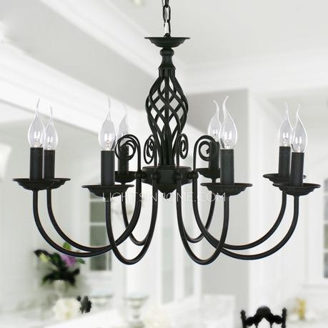 Black Wrought Iron Chandeliers 