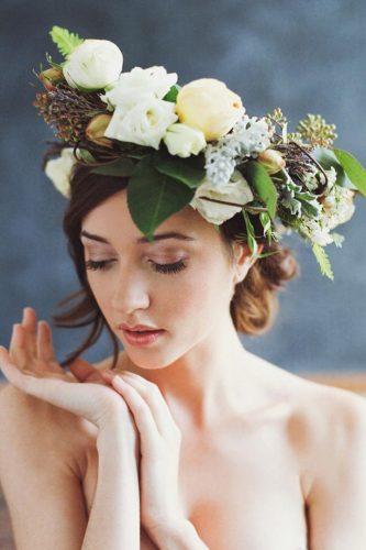 wedding hairstyles with flowers beatiful color halo bensasso