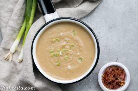 Cauliflower Leek Soup (Paleo & Whole30 with Vegan Option)
