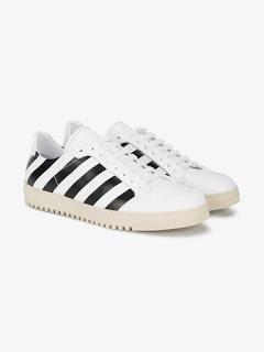Off-White But On-Key:  Off- White Diagonal Stripe Print Sneaker