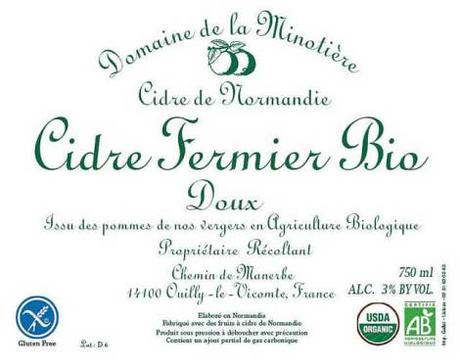 Minotière Cidre Fermier Bio Doux