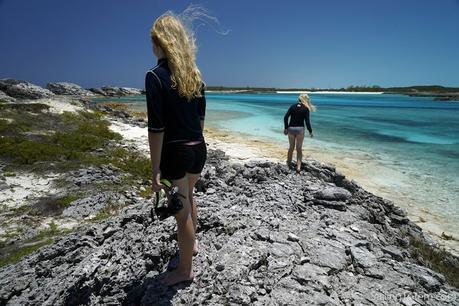Girls hiking in the Bahamas