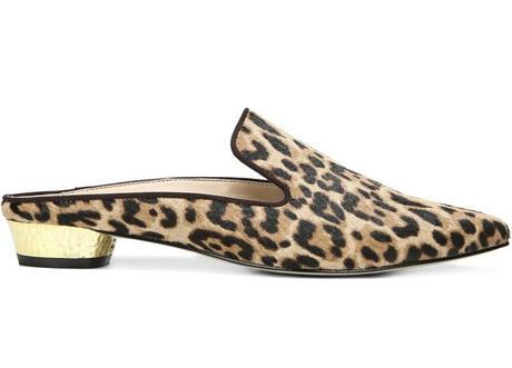 Detail: leopard mules with a gold heel from Sam Edelman. Details at une femme d'un certain age.