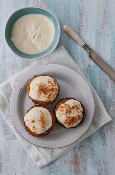 Date, Carrot and Apple Muffins with Cream Cheese Topping (No added sugar)