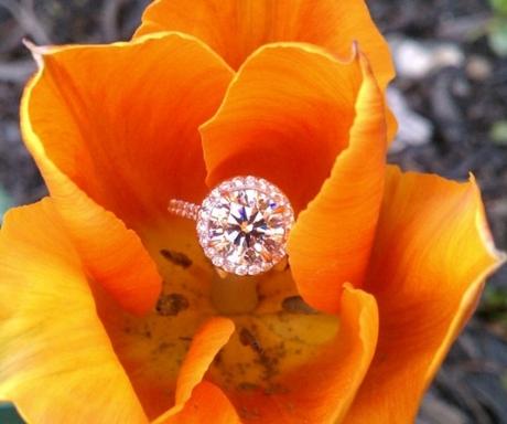 GOG Round Halo Engagement Ring