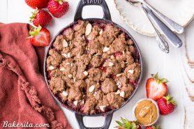 Strawberry Crisp with Almond Butter Crumble (Paleo + Vegan)