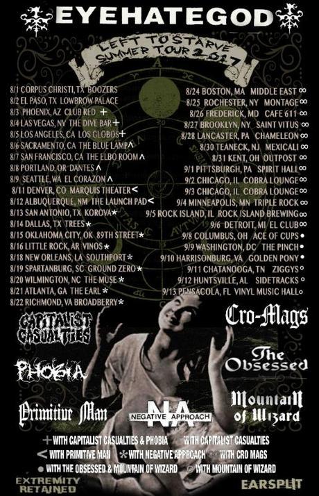 EYEHATEGOD Announces Left To Starve Summer Tour With Negative Approach, Cro-Mags, And More On Select Dates; Take As Needed For Pain Full-Length Appears On Rolling Stone's 100 Greatest Metal Albums Of All Time List