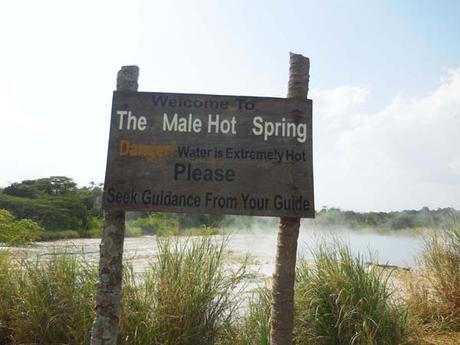 Signpost Male Hot Spring, Sempaya, Semliki, Uganda
