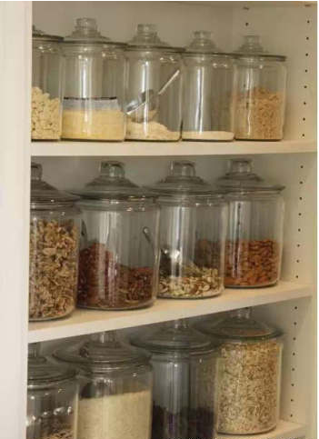 Glass jars for food storage