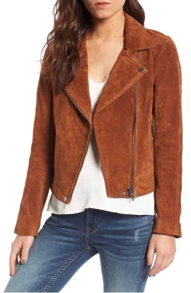 BLANKNYC suede moto jacket from Nordstrom Anniversary Sale. Details at une femme d'un certain age
