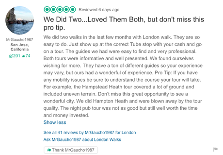 #London Walkers Review #LondonWalks: 