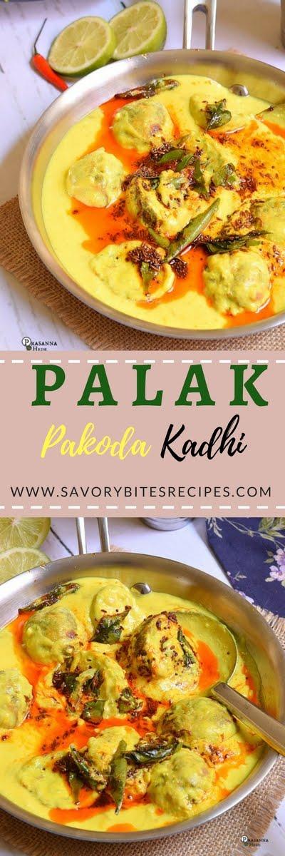 Palak Pakoda Kadhi - Punjabi Pakora Kadhi Recipe