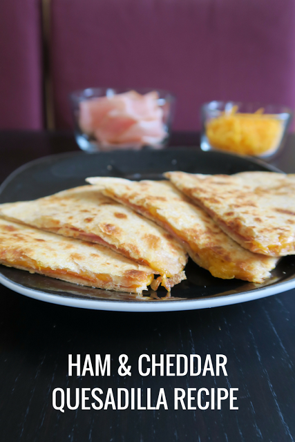 ham and cheddar quesadilla