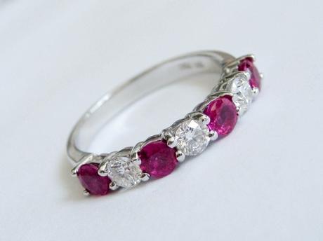 Ruby and Diamond Stacking Ring