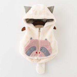 Father And Daughter Cosplay Baby Children Girl Animal Pattern Sleeveless Hooded Coat