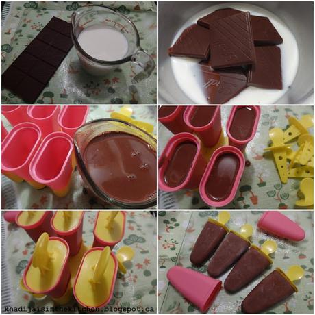 SUCETTES GLACÉES AU CHOCOLAT / CHOCOLATE ICE POPS / PALETAS DE CHOCOLATE / مصاصات الشوكولاته المجمدة
