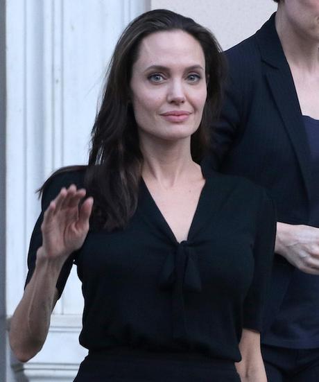 Angelina Jolie leaving the Presidential Palace