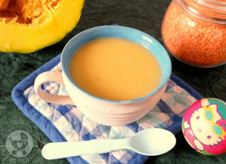 Rich in fiber & protein, this Pumpkin and Red Lentil soup is a warm and comforting food for your baby or toddler. It's also easy to digest for little ones!