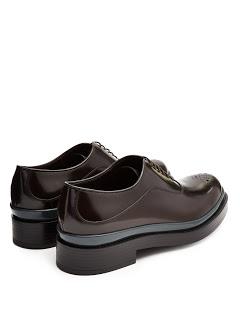 Stacked For Fall:  Prada Raised-Sole Leather Oxford Shoes