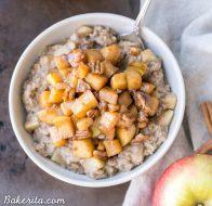 Apple Cinnamon Oatmeal with Caramelized Apples + Pecans