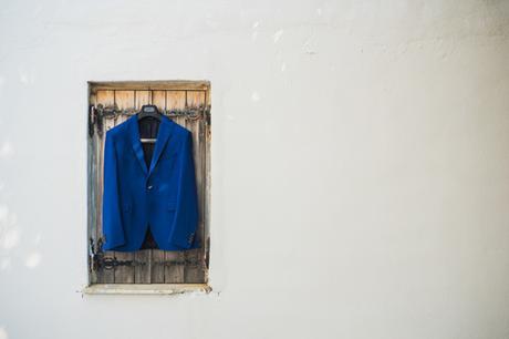 Romantic fall wedding in Skyros | Vicky & George blue-electric-groom-attire