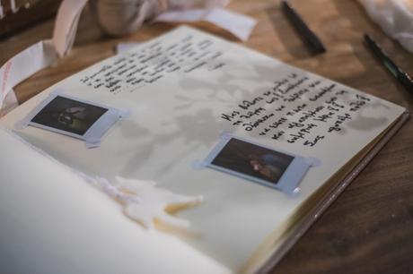 Romantic fall wedding in Skyros | Vicky & George wishing-book-with-photographs