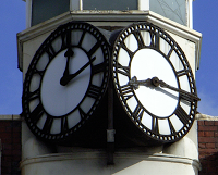 Update – the double clocks at 296 Holloway Road have been removed