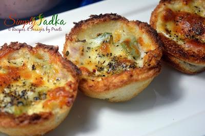 Bread Pizza Cups | Cheesy Bread Pizza Cups | Pizza Recipes