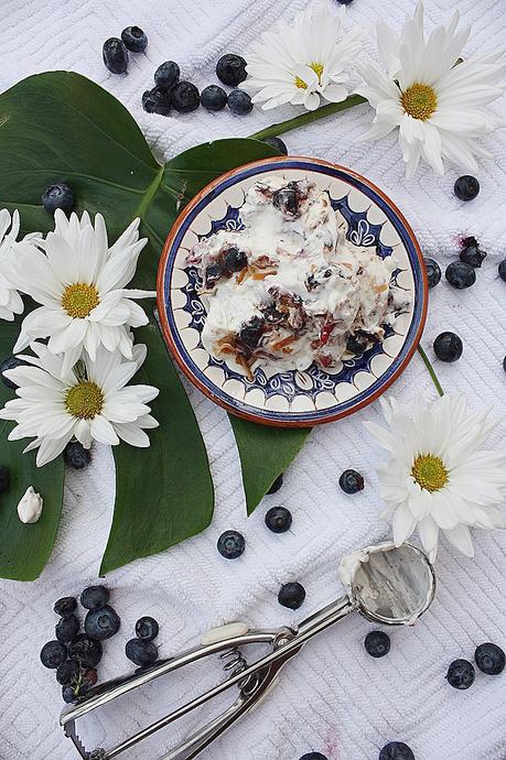 No Churn Blueberry & Coconut Ice Cream