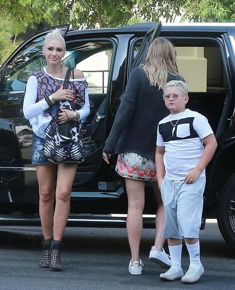 Gwen Stefani Heads To Church With Sons Kingston, Zuma & Apollo