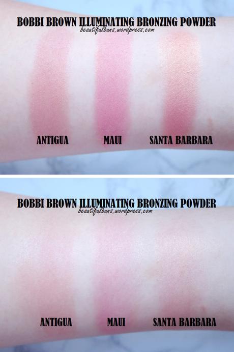 Review/Swatches:  Bobbi Brown Illuminating Bronzing Powder – Antigua, Maui, Santa Barbara
