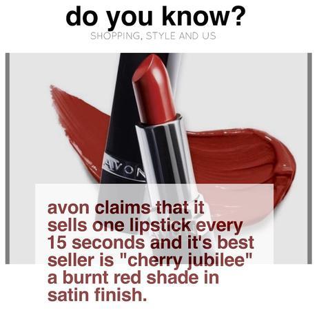 Do you know Avon sells 1lispticks every 15 seconds and its highest selling lipstick is..
