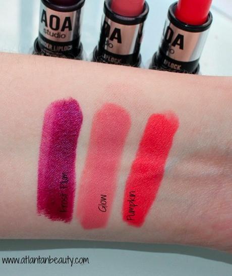 AOA Studio Liplock Lipstick Swatches