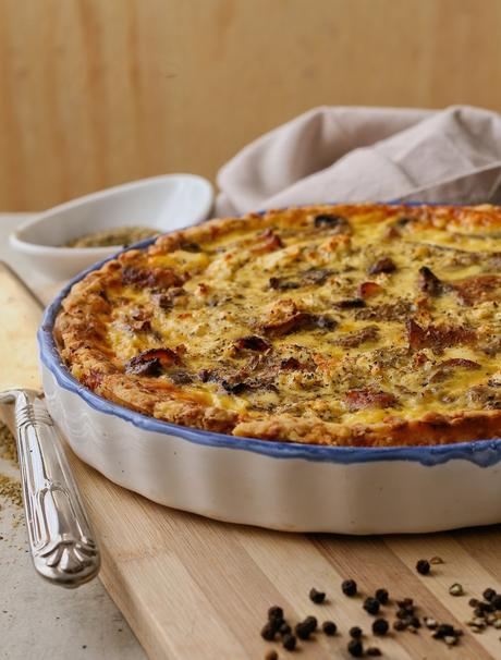 Bacon and Mushroom Quiche (with the tastiest quiche crust ever!)