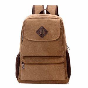 Canvas Backpack Square Computer Bag