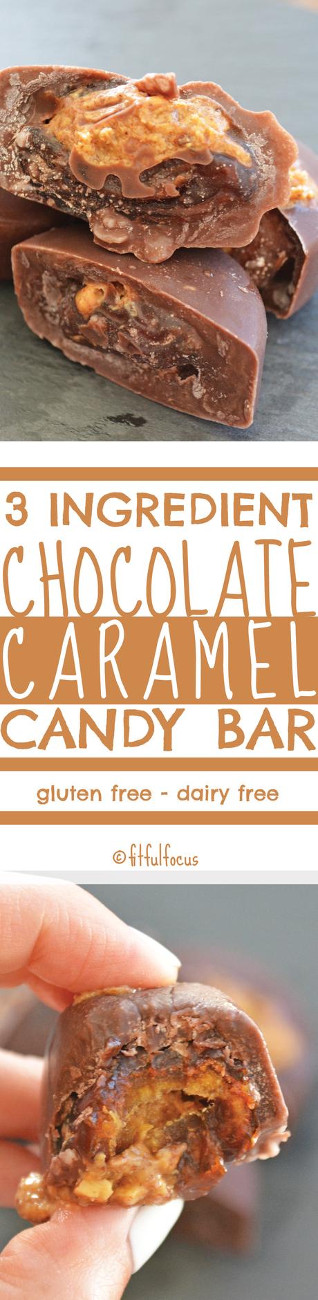 3 Ingredient Chocolate Caramel Candy Bars