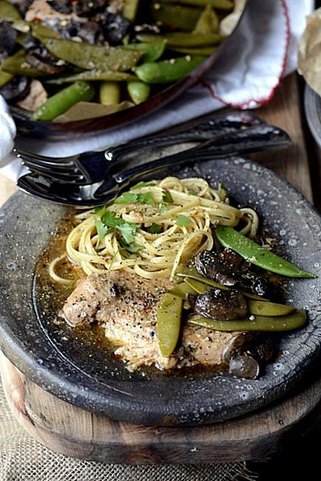 slow cooker chicken marsala and sugar snap peas