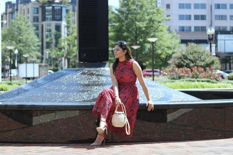 mod cloth, collectively, fashion, style, blogger, summer red dress, paisley printed mod cloth dress, printed look, street style. fashionable, stylish moms, myriad musings, chevy chase stores and restaurants , saumya shiohare 