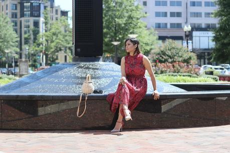 mod cloth, collectively, fashion, style, blogger, summer red dress, paisley printed mod cloth dress, printed look, street style. fashionable, stylish moms, myriad musings, chevy chase stores and restaurants , saumya shiohare 