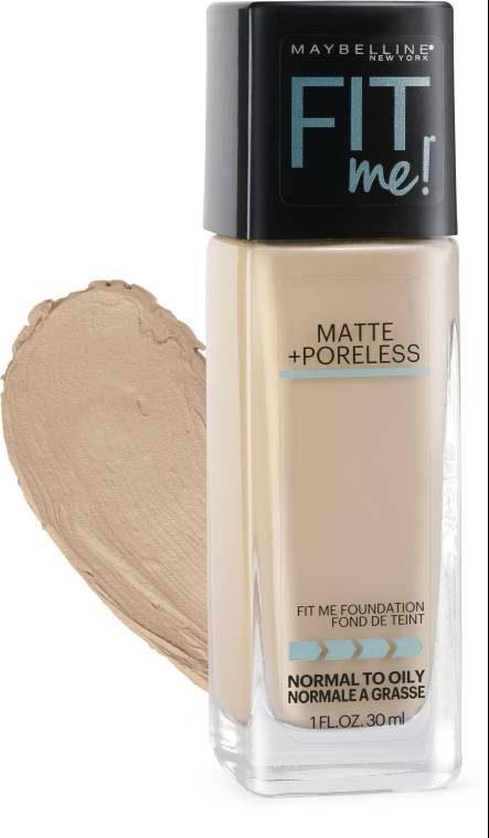 Maybelline Fit Me Matte + Poreless Foundation Review, Swatches of #Sun Beige Shade