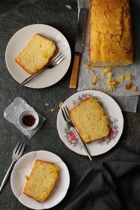Lemon Loaf Cake with Saffron Syrup