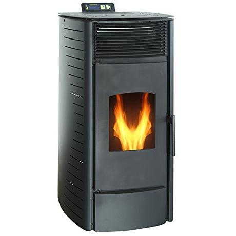Nextstep Freestanding Wood Pellet Stove, Fireplace Heater with Glass Door,Hidden handle and LCD Display,TUV Certificated with 61LB Hopper Capacity, 40944 BTU,Maximum 1290 sq. ft