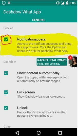 Get float whatsapp message notifications