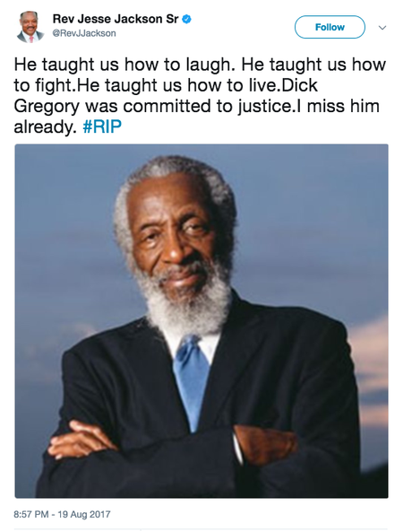 Civil Rights Activist And Comedian Dick Gregory Has Passed Away At 84