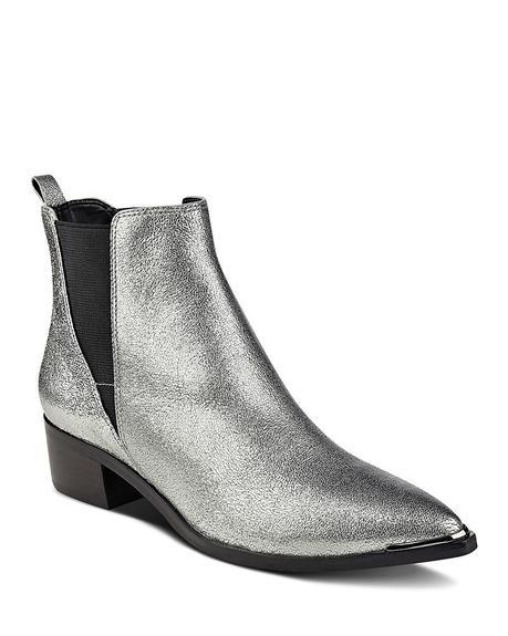 Detail: Marc Fisher metallic chelsea boots. More at une femme d'un certain age