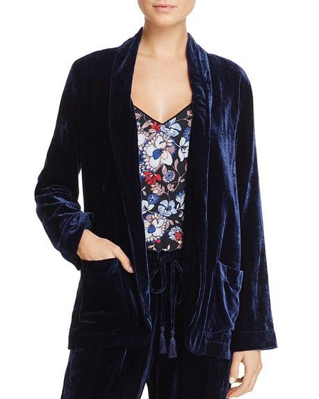 Blue velvet jacket from Beltaine. Details at une femme d'un certain age.