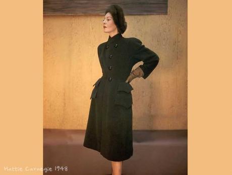 Hattie Carnegie Coat- circa 1948 - Photo John Rawlings Hattie Carnegie Coat- circa 1948 - Photo John Rawlings