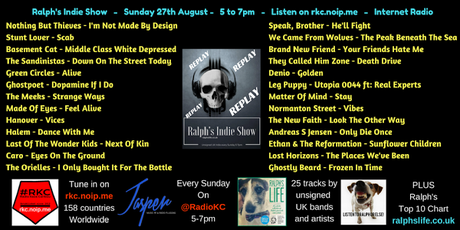 Ralph's Indie Show Replay - as played on radio KC - 27.8.17